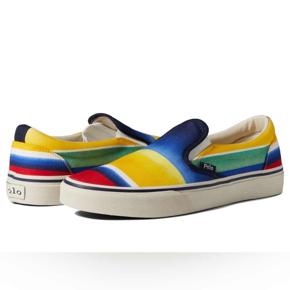 Polo Ralph Lauren Men's Keaton Striped Slip On Sneaker Ombre Stripe, Size US 10
